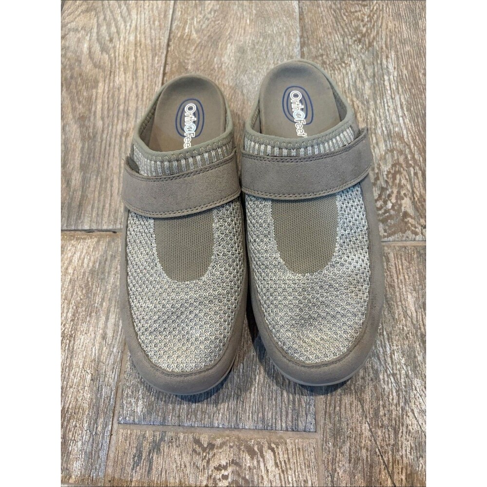 Orthofeet Women's Louise Slip-On Mules in Taupe size 10.5 extra wide